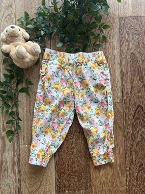 Janie and Jack Yellow & Pink Floral Pants